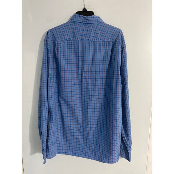 Charles Tyrwhitt button down shirt men’s size L blue orange plaid classic career - Picture 3 of 6